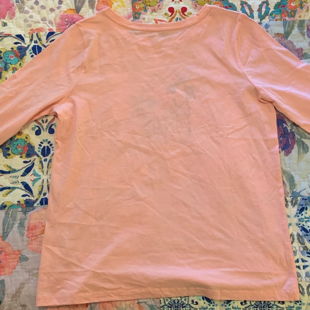 Lily Pulitzer pink T w/monkey screen print, XL - Picture 4 of 6